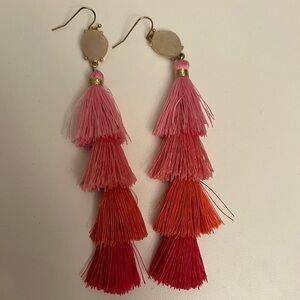 Pink tassel earrings